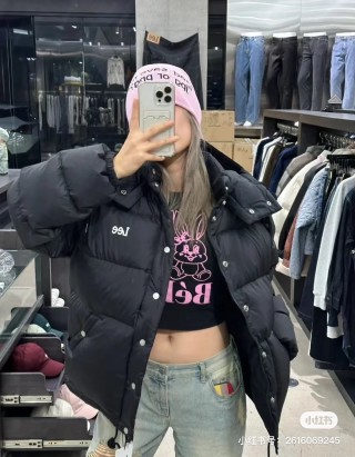 Black Oversized Puffer Down Jacket view 9