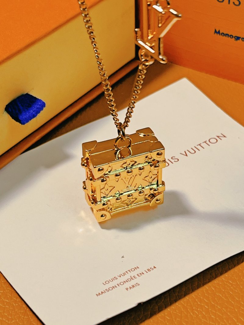 Louis Vuitton Trunk Locket Gold Chain Necklace view