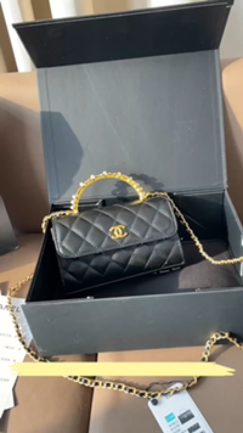 Chanel Classic Quilted Flap Bag Black Gold Chain