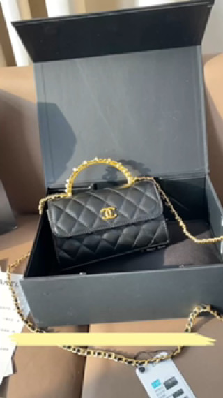 Chanel Classic Quilted Flap Bag Black Gold Chain