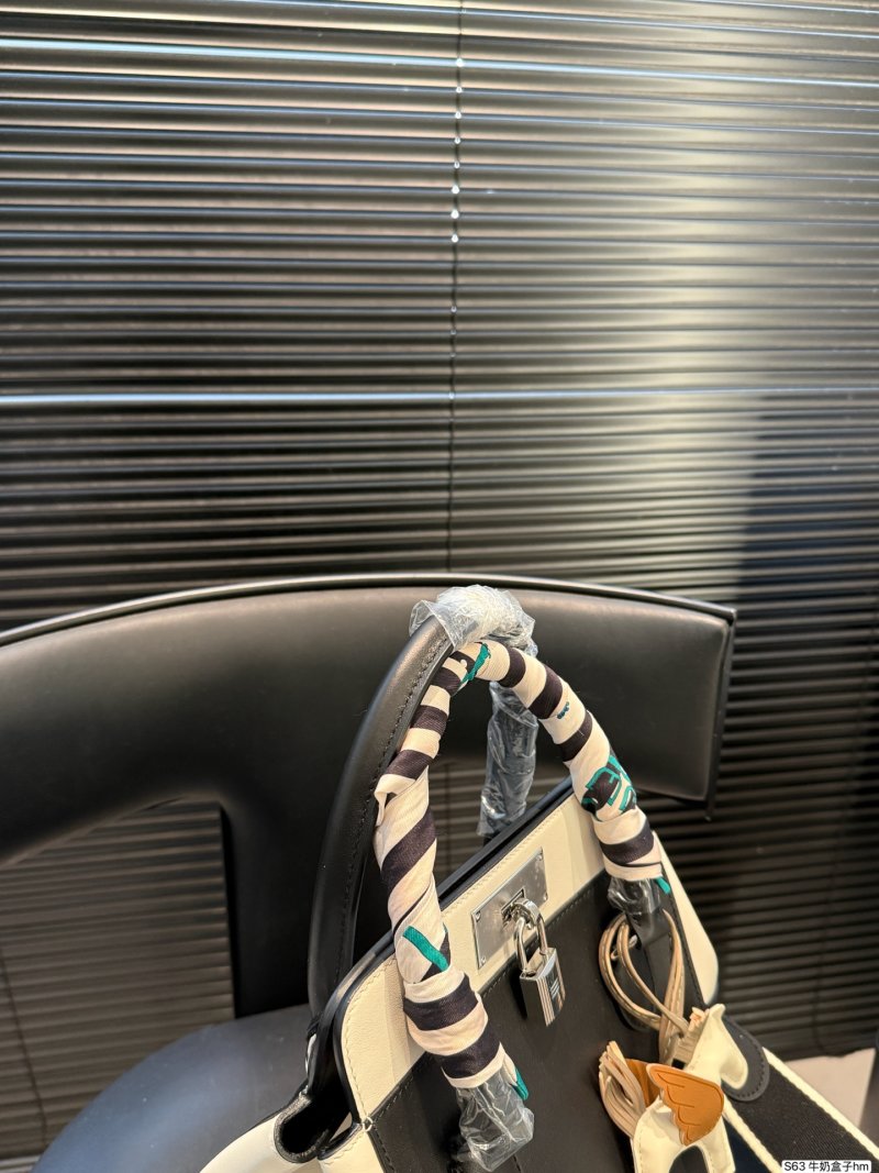 Hermès Milk Box Bag Black & Cream Panda Color Block view