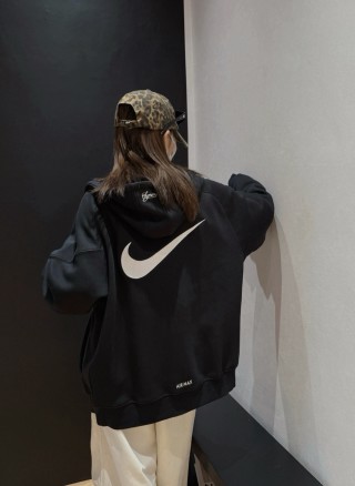 Nike Swoosh Black Windbreaker Jacket view 2