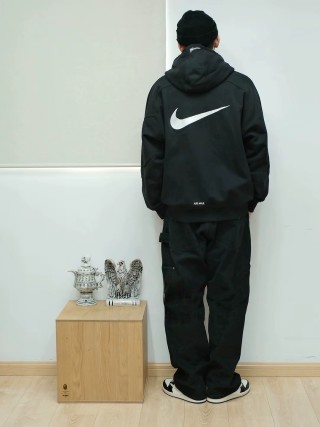 Nike Swoosh Black Windbreaker Jacket view 3