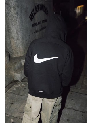 Nike Swoosh Black Windbreaker Jacket view 4