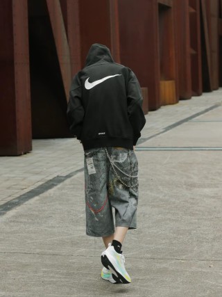 Nike Swoosh Black Windbreaker Jacket view 5