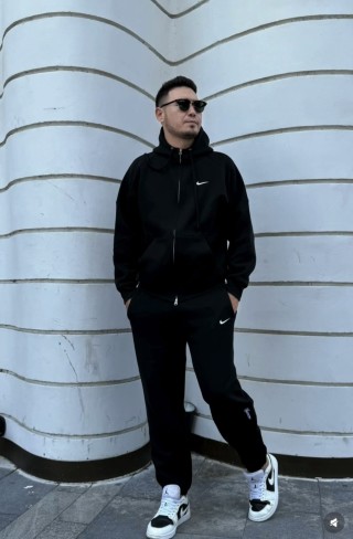 Nike Swoosh Black Windbreaker Jacket view 10