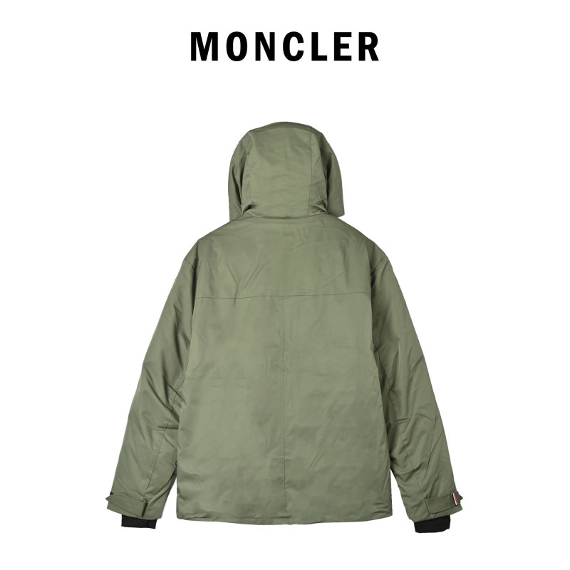 Sage Green Quilted Down Jacket with Hood view