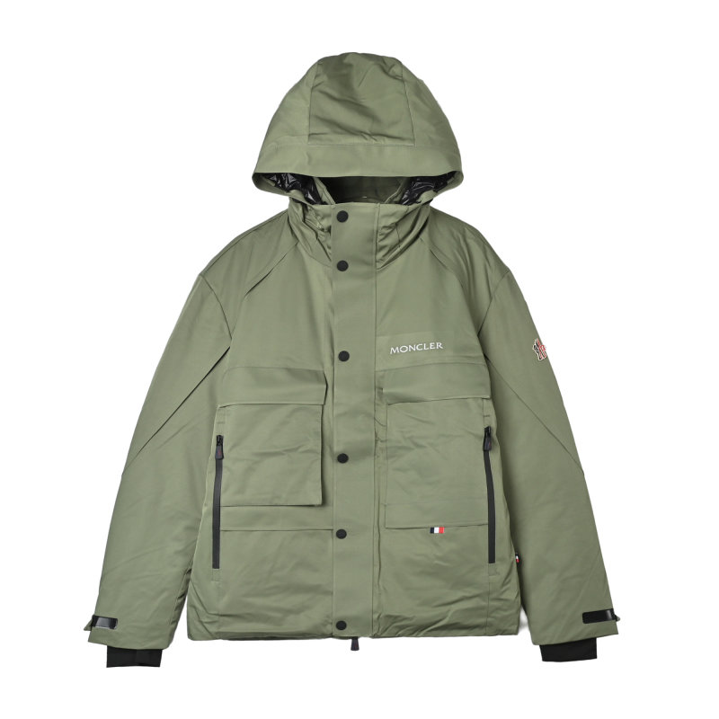 Sage Green Quilted Down Jacket with Hood view