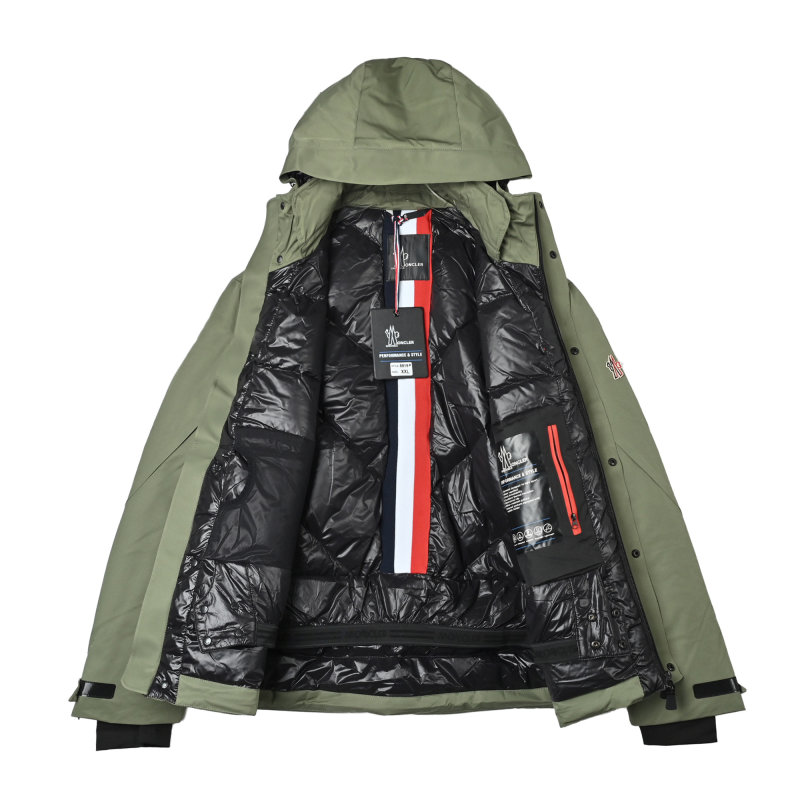Sage Green Quilted Down Jacket with Hood view