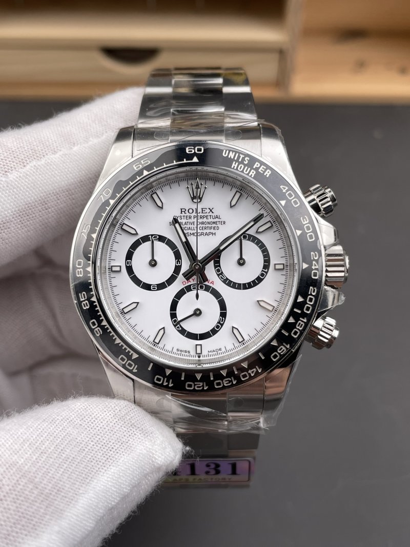 Rolex Daytona Panda White Dial 40mm Chronograph view