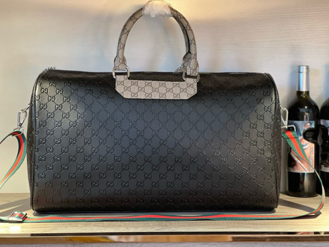 Gucci Monogram Travel Duffel Bag Black Red Green view