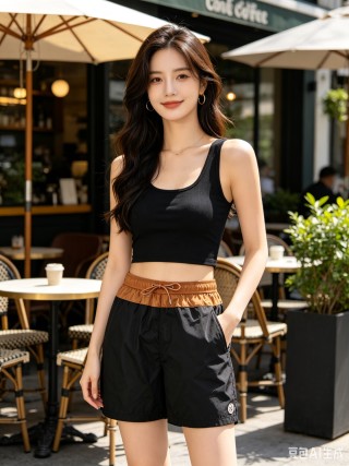 Black & Tan Colorblock Nylon Swim Shorts view 4