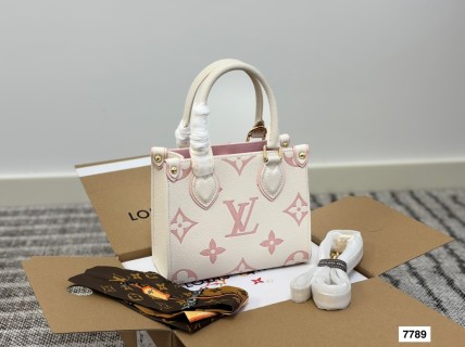 Louis Vuitton OnTheGo Mini Tote Bag - Pink & White