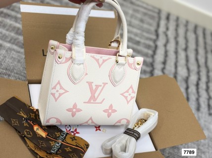 Louis Vuitton OnTheGo Mini Tote Bag - Pink & White view 2