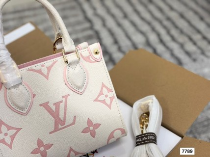 Louis Vuitton OnTheGo Mini Tote Bag - Pink & White view 3