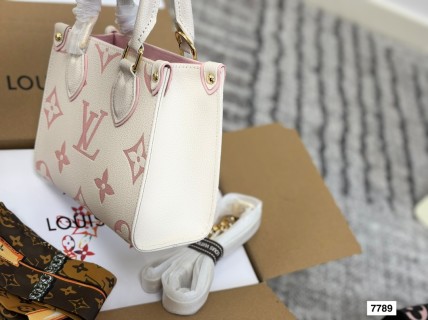 Louis Vuitton OnTheGo Mini Tote Bag - Pink & White view 4