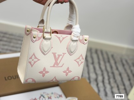Louis Vuitton OnTheGo Mini Tote Bag - Pink & White view 5