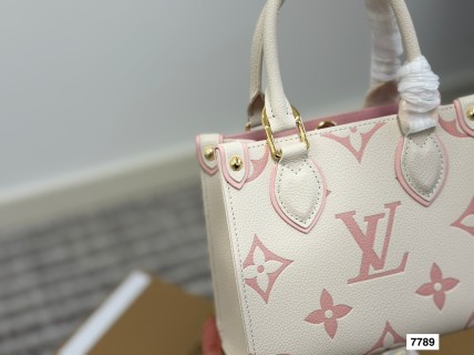 Louis Vuitton OnTheGo Mini Tote Bag - Pink & White view 6