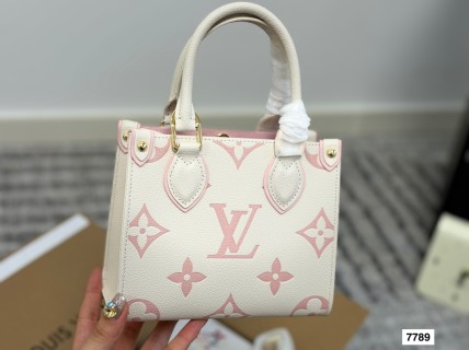 Louis Vuitton OnTheGo Mini Tote Bag - Pink & White view 7