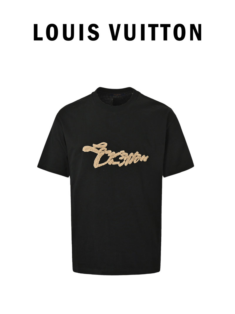 Black Gold Script Logo Short Sleeve T-Shirt view