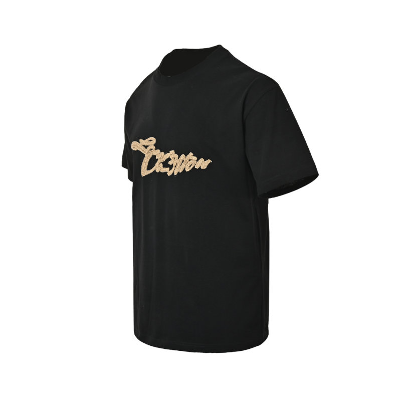 Black Gold Script Logo Short Sleeve T-Shirt view