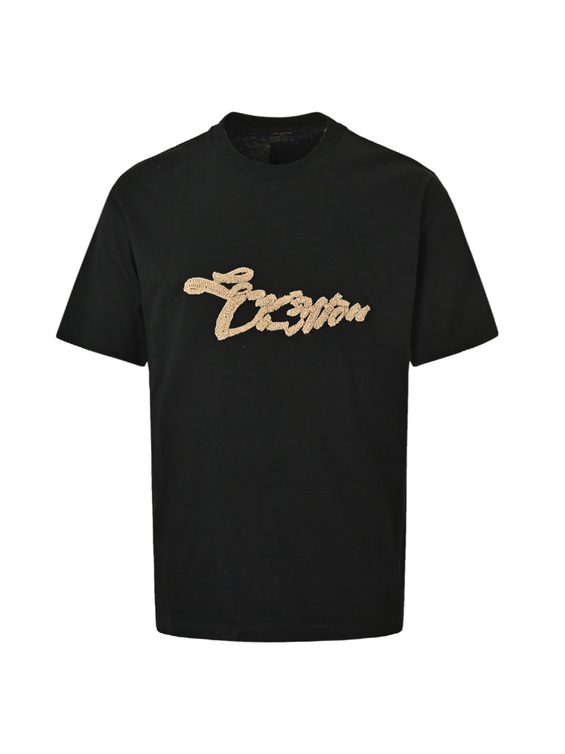Black Gold Script Logo Short Sleeve T-Shirt view
