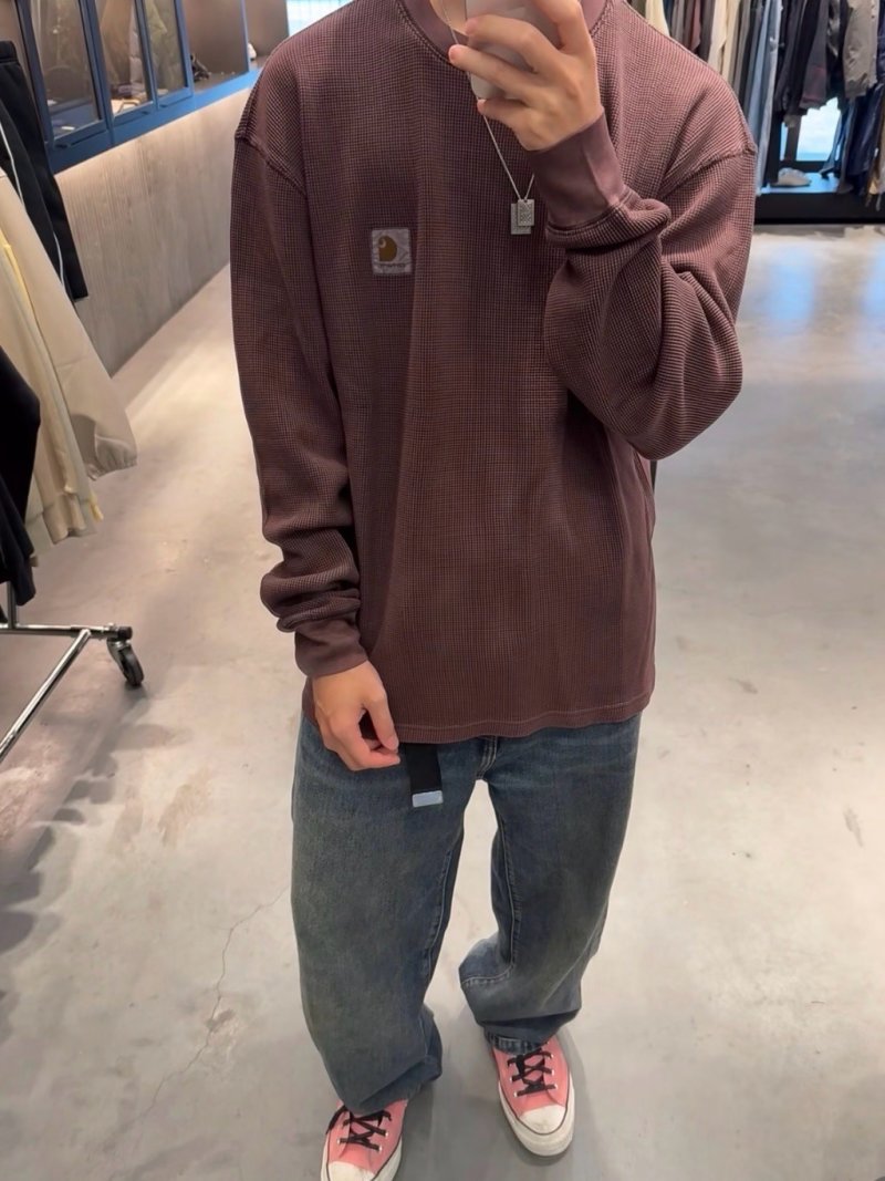 Carhartt WIP Long Sleeve Thermal Burgundy view