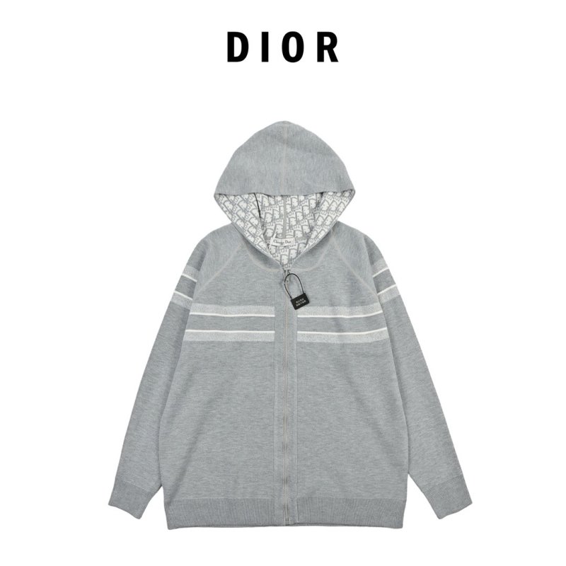 Gray Knit Cardigan with Textured Pattern view