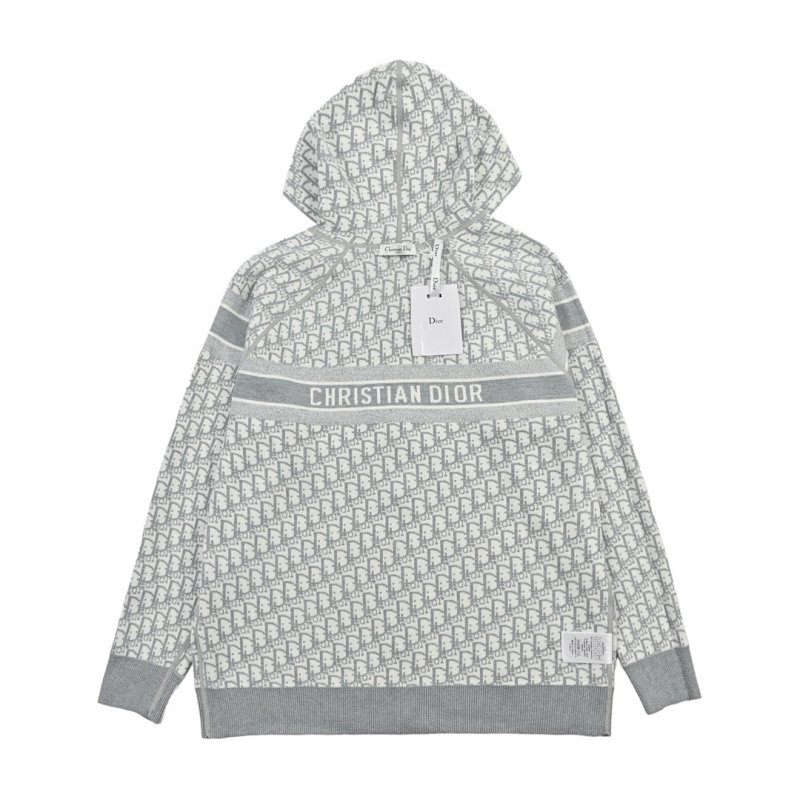 Gray Knit Cardigan with Textured Pattern view