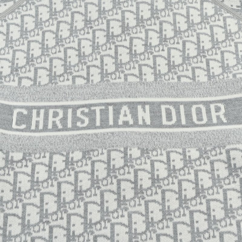 Gray Knit Cardigan with Textured Pattern view