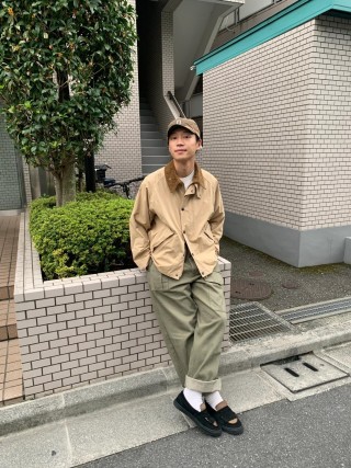 Beige Corduroy Collar Button-Up Overshirt Jacket