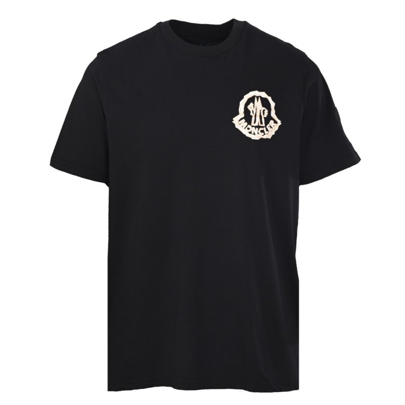Moncler Logo Embroidered Black T-Shirt view