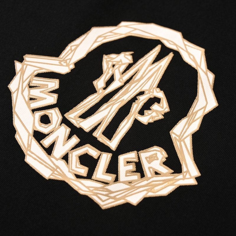 Moncler Logo Embroidered Black T-Shirt view