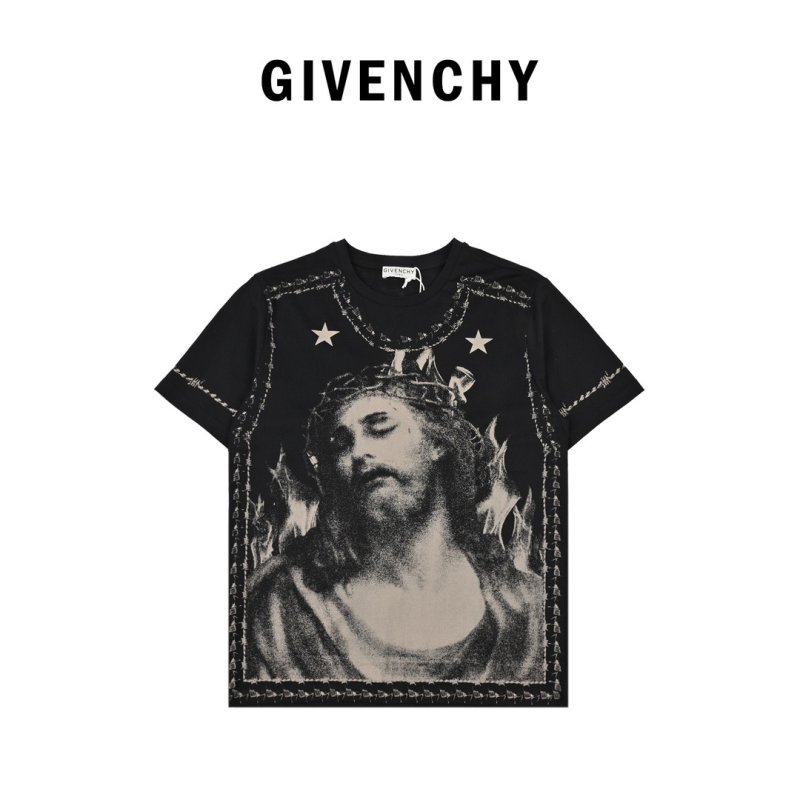 Black Graphic Portrait Short Sleeve T-Shirt view