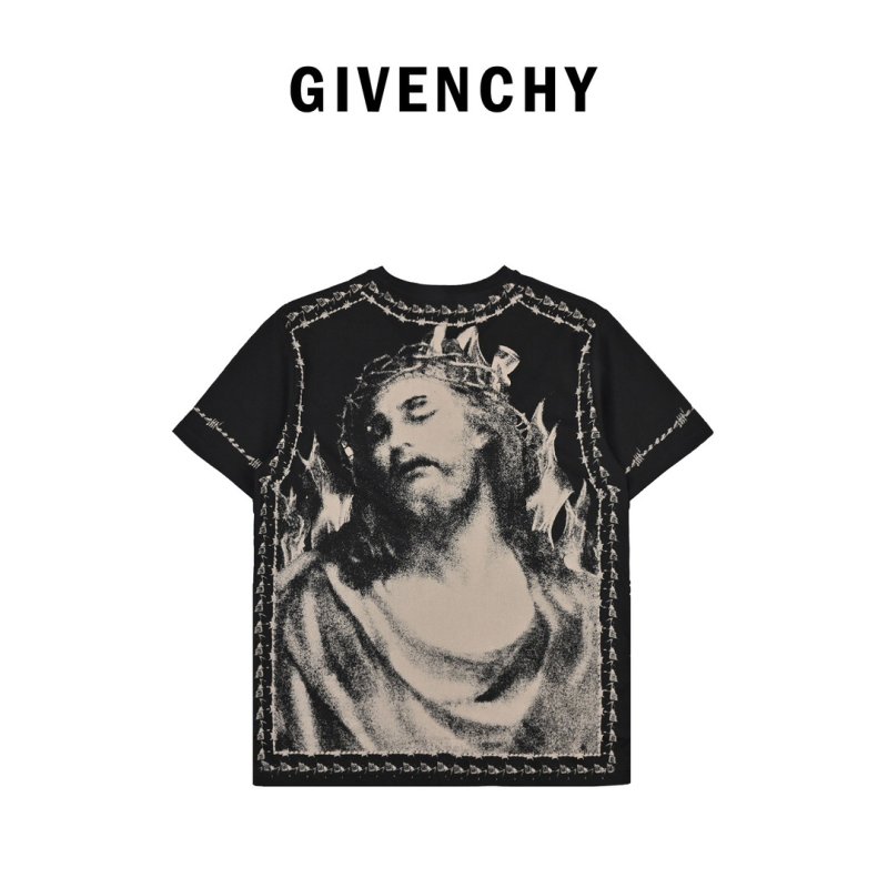 Black Graphic Portrait Short Sleeve T-Shirt view