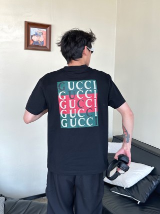 Gucci GG Logo Black Short Sleeve T-Shirt view 6