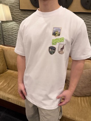 Dior White Multi-Badge T-Shirt