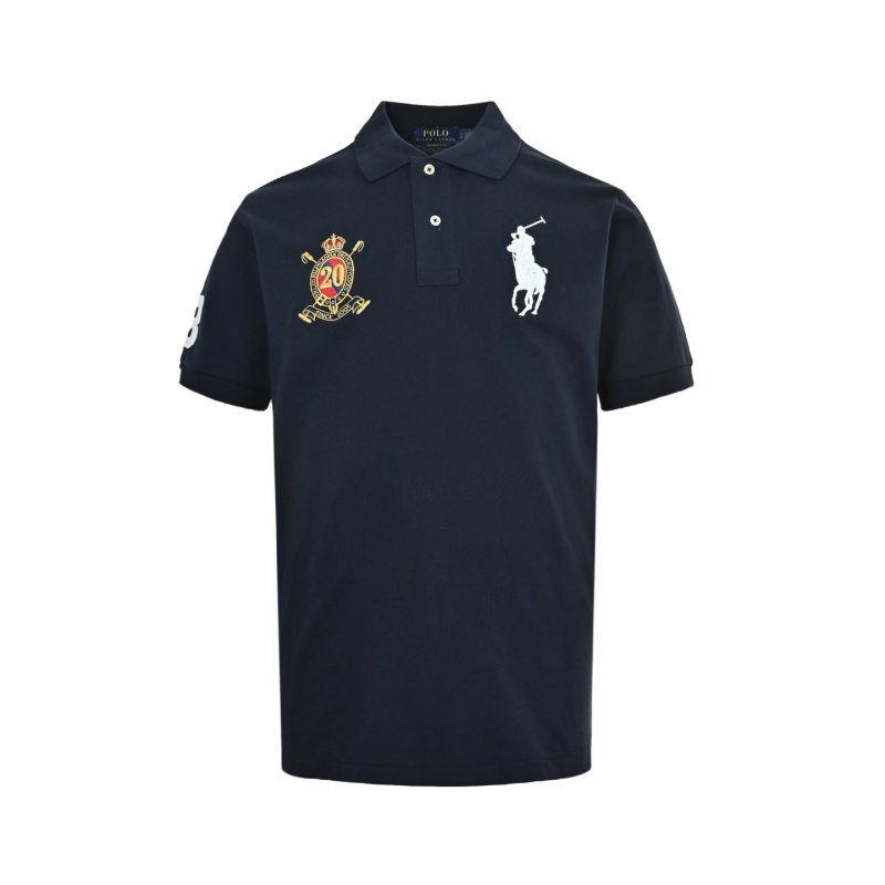 Polo Ralph Lauren Navy Polo Shirt with Number 3 Logo view