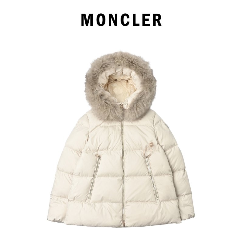 Moncler Black Down Puffer Jacket with Fur Hood view