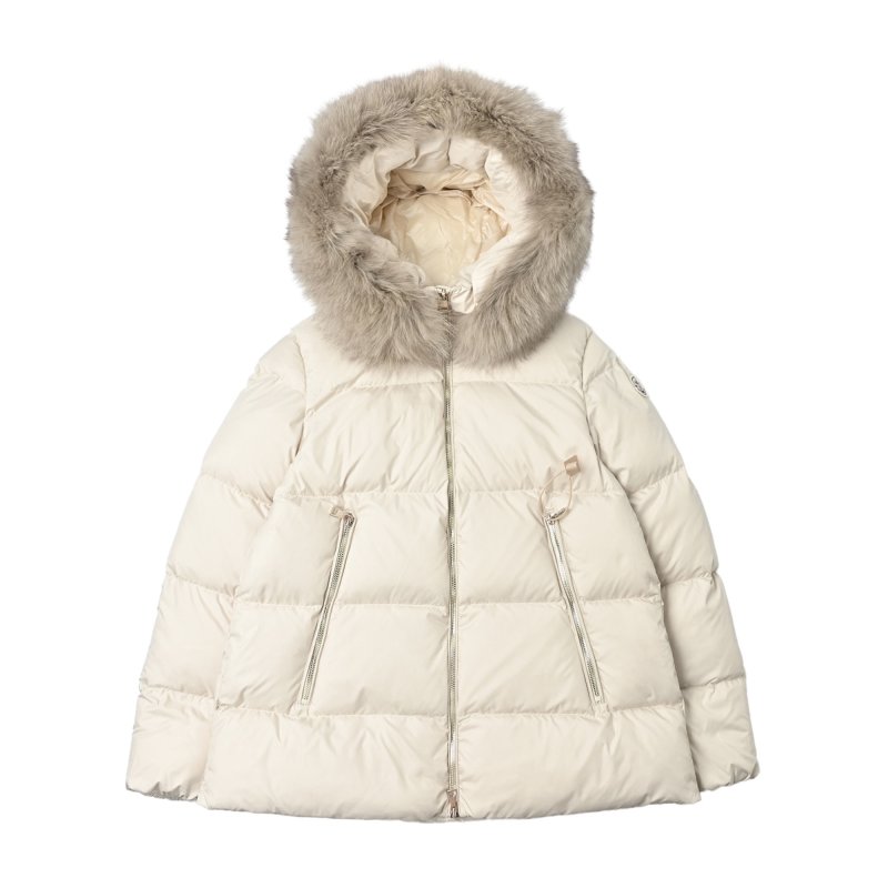Moncler Black Down Puffer Jacket with Fur Hood view