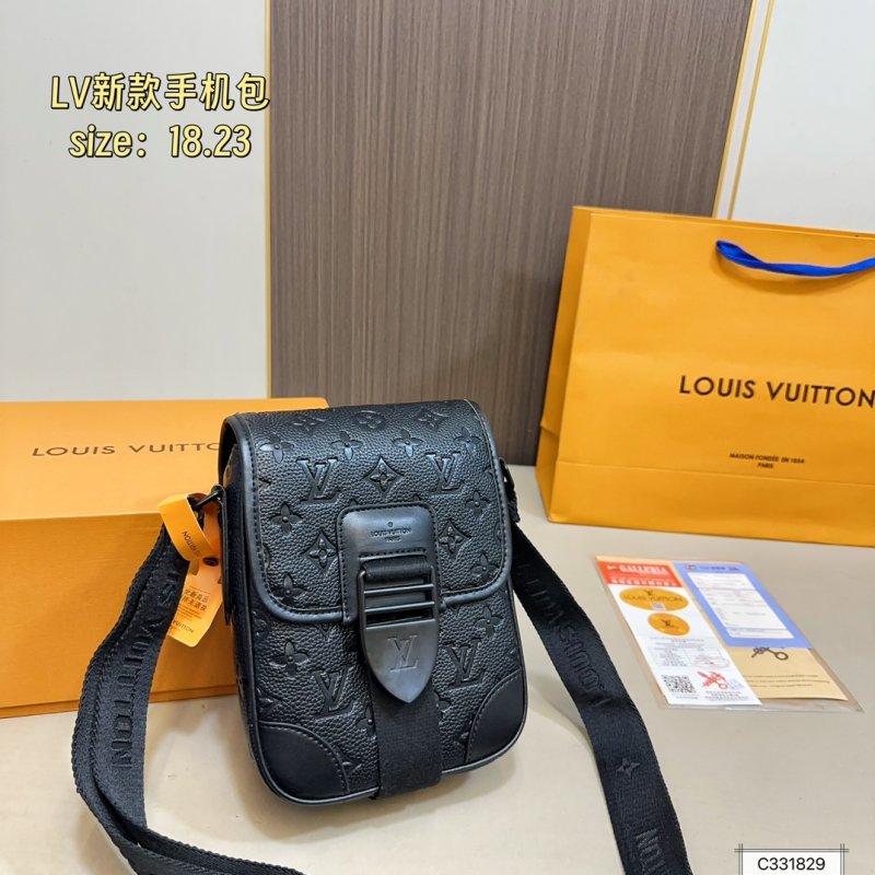 Louis Vuitton Monogram Embossed Black Phone Shoulder Bag