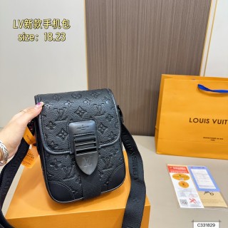 Louis Vuitton Monogram Embossed Black Phone Shoulder Bag view 2