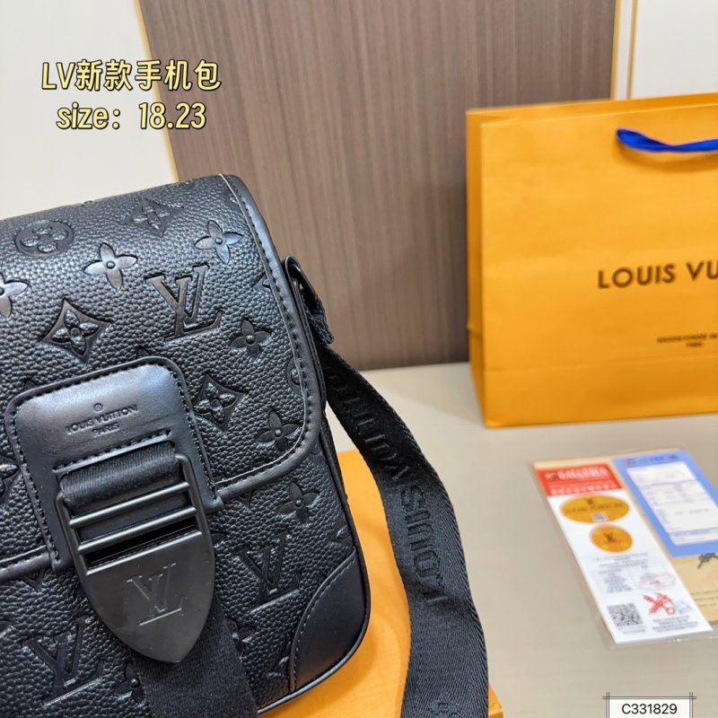 Louis Vuitton Monogram Embossed Black Phone Shoulder Bag view
