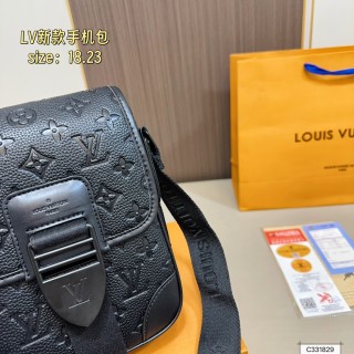 Louis Vuitton Monogram Embossed Black Phone Shoulder Bag view 3
