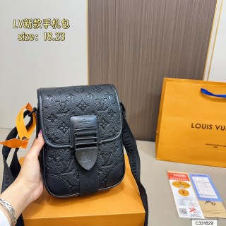 Louis Vuitton Monogram Embossed Black Phone Shoulder Bag view 7