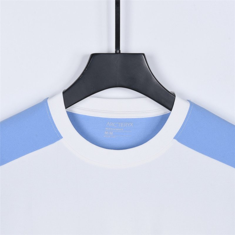 Arc'teryx White Blue Colorblock Short Sleeve T-Shirt view