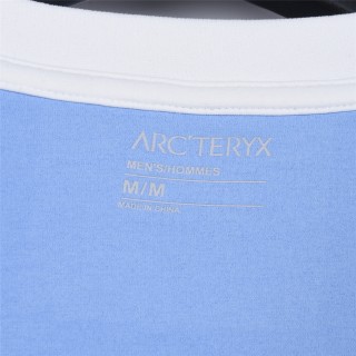 Arc'teryx White Blue Colorblock Short Sleeve T-Shirt view 6