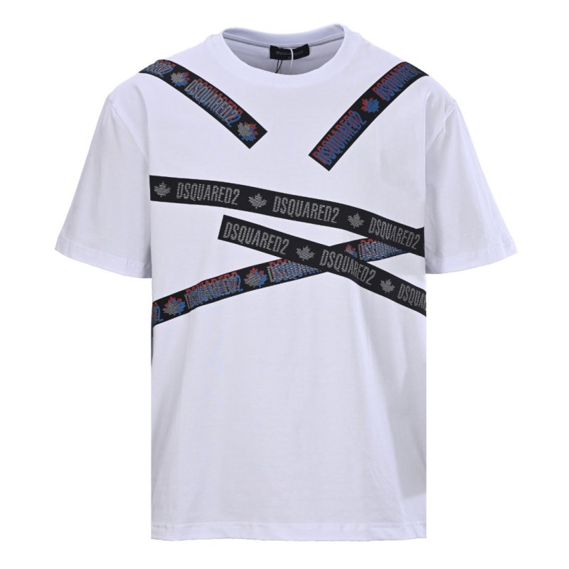 Dsquared2 Cross-Tape Logo White T-Shirt