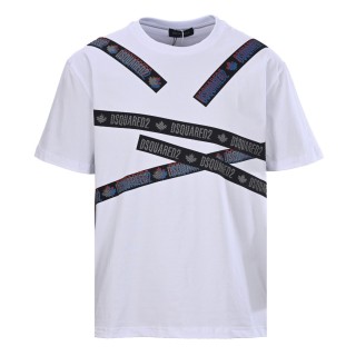 Dsquared2 Cross-Tape Logo White T-Shirt
