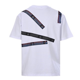 Dsquared2 Cross-Tape Logo White T-Shirt view 3